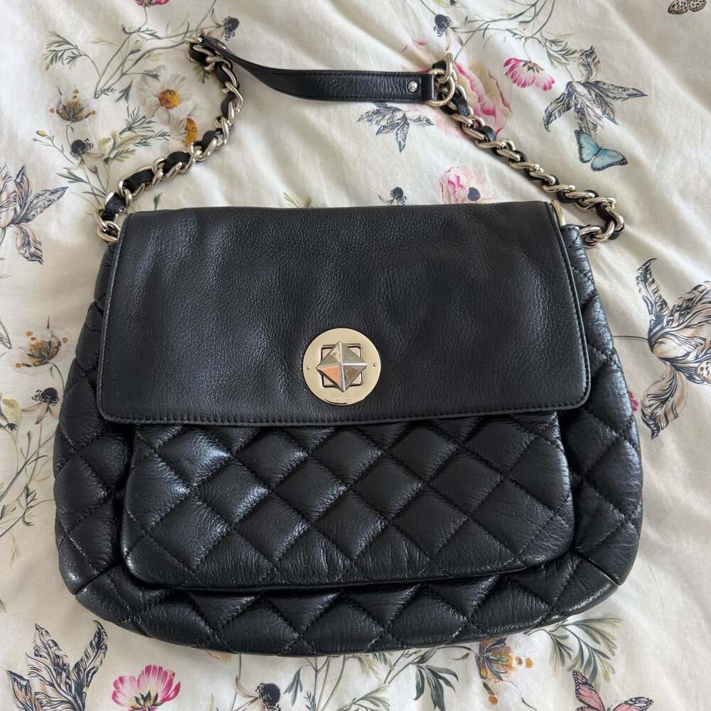 Kate Spade Gold Coast Charlize Quilted Black Leather Shoulder Bag